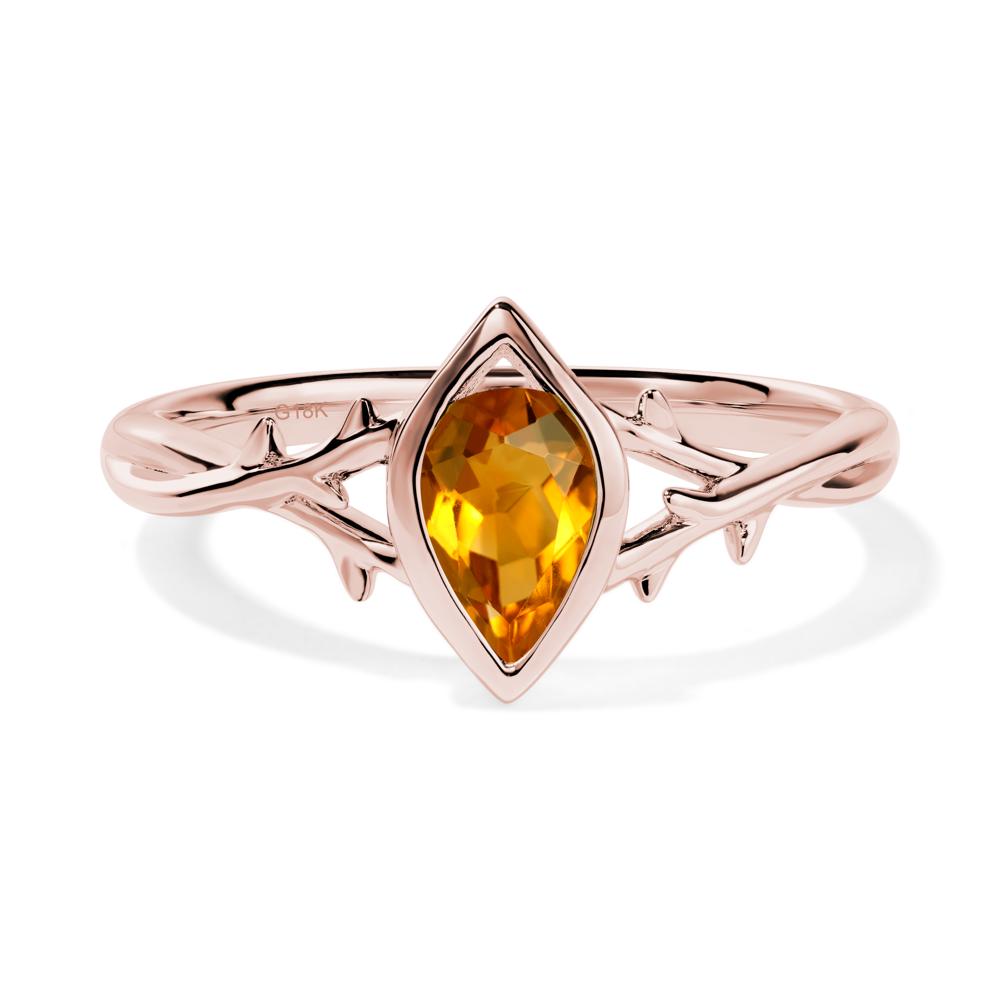 Citrine Twig Ring - LUO Jewelry #metal_18k rose gold