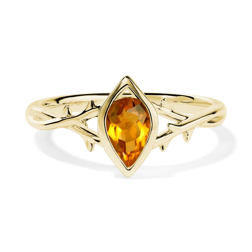 Citrine Twig Ring - LUO Jewelry #metal_18k yellow gold