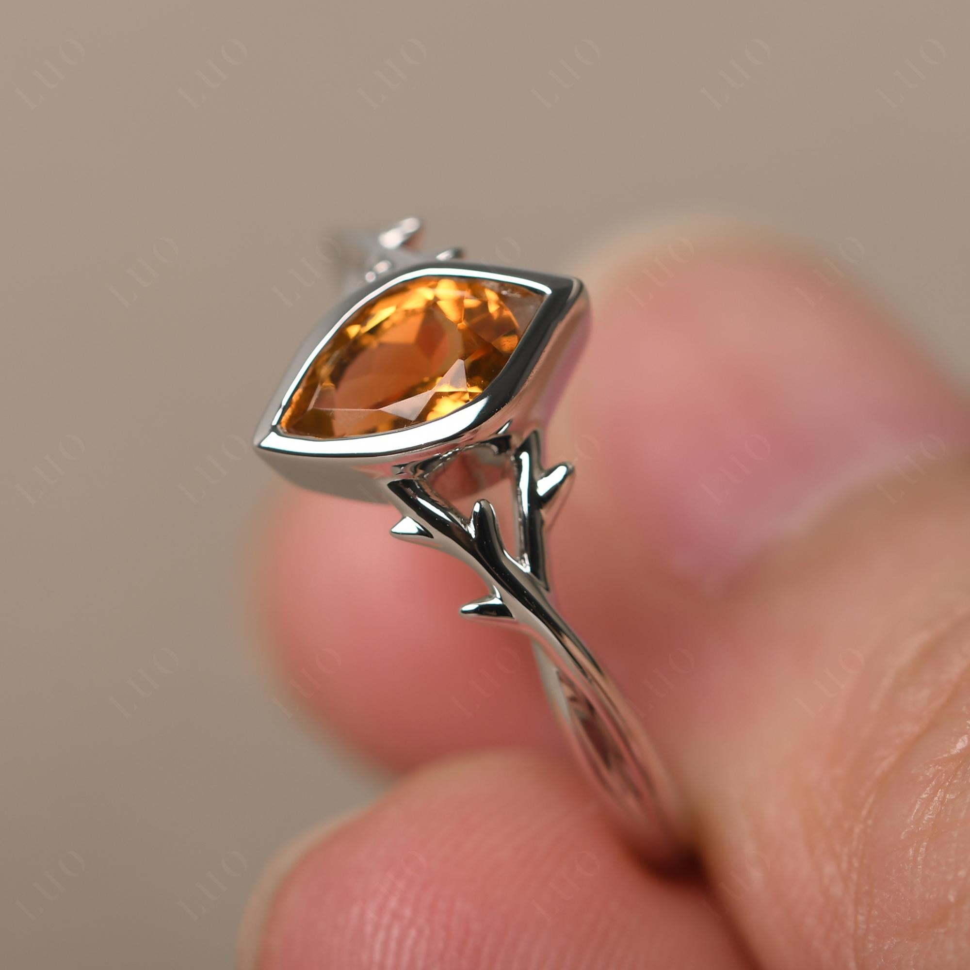 Citrine Twig Ring - LUO Jewelry 