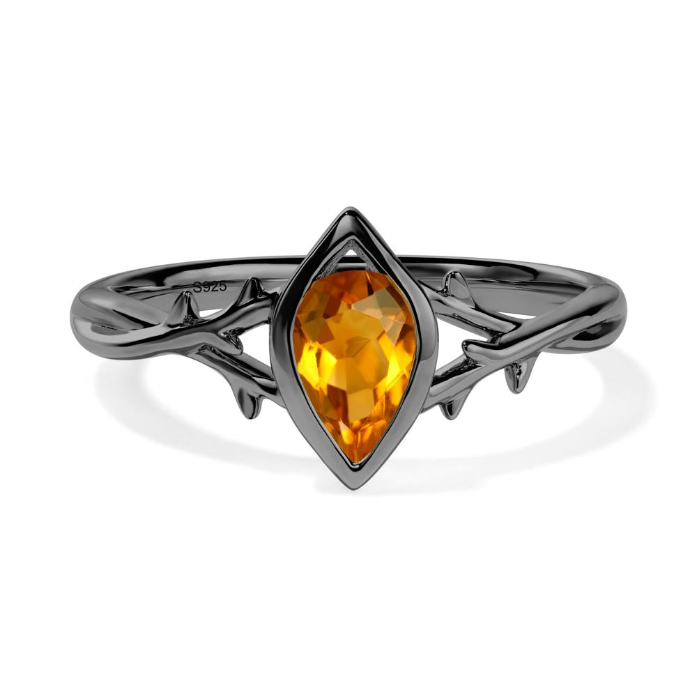 Citrine Twig Ring - LUO Jewelry #metal_black finish sterling silver