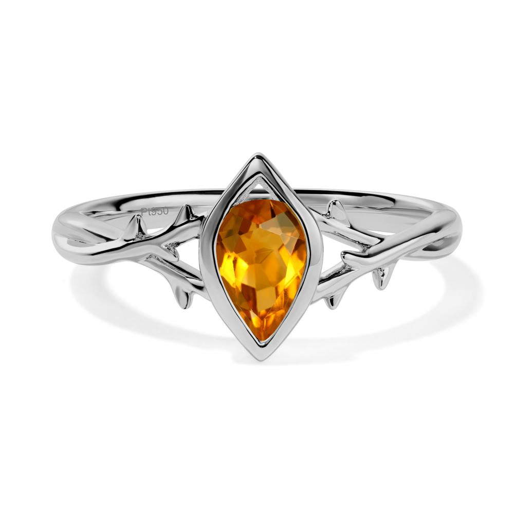 Citrine Twig Ring - LUO Jewelry #metal_platinum