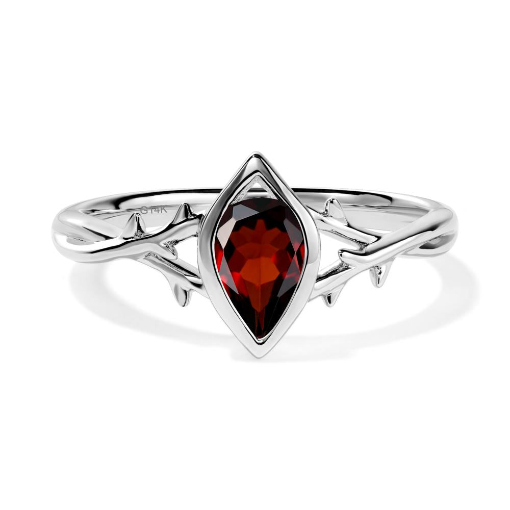 Garnet Twig Ring - LUO Jewelry #metal_14k white gold