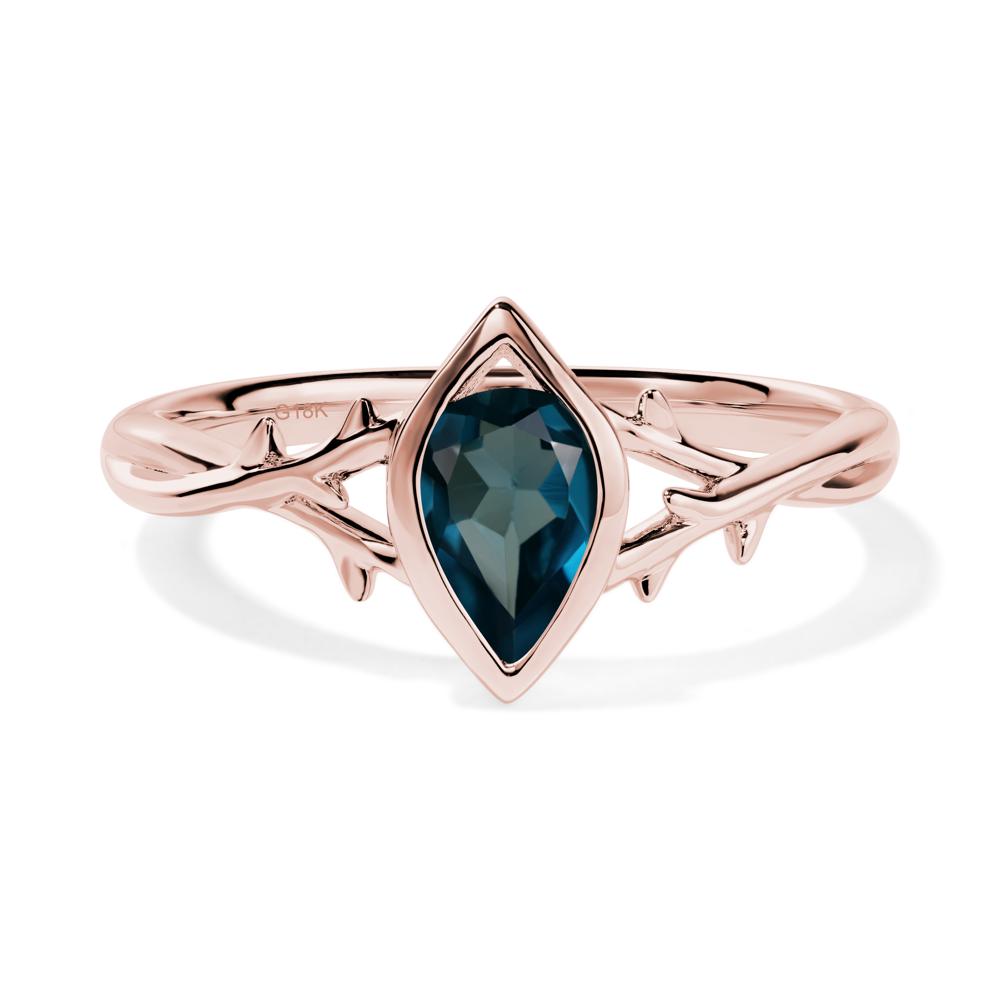 London Blue Topaz Twig Ring - LUO Jewelry #metal_18k rose gold