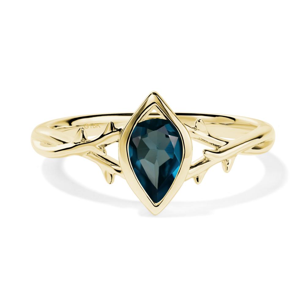 London Blue Topaz Twig Ring - LUO Jewelry #metal_18k yellow gold