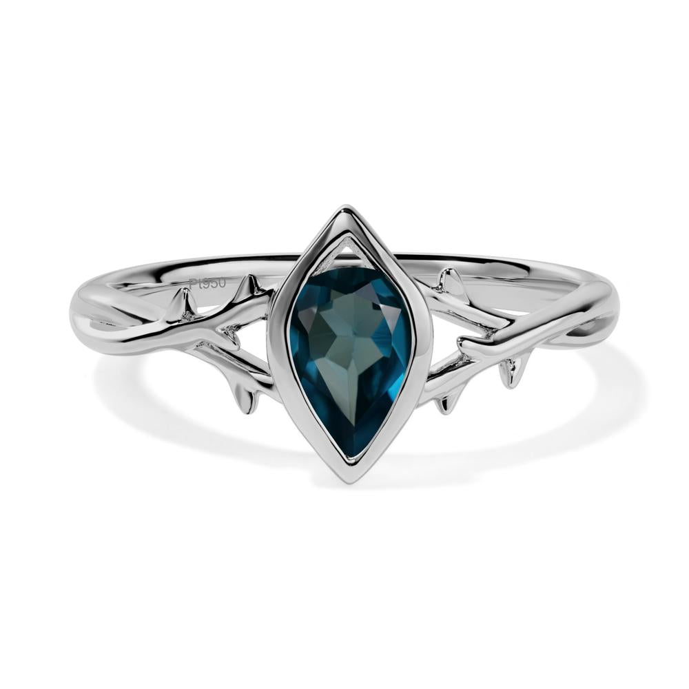 London Blue Topaz Twig Ring - LUO Jewelry #metal_platinum