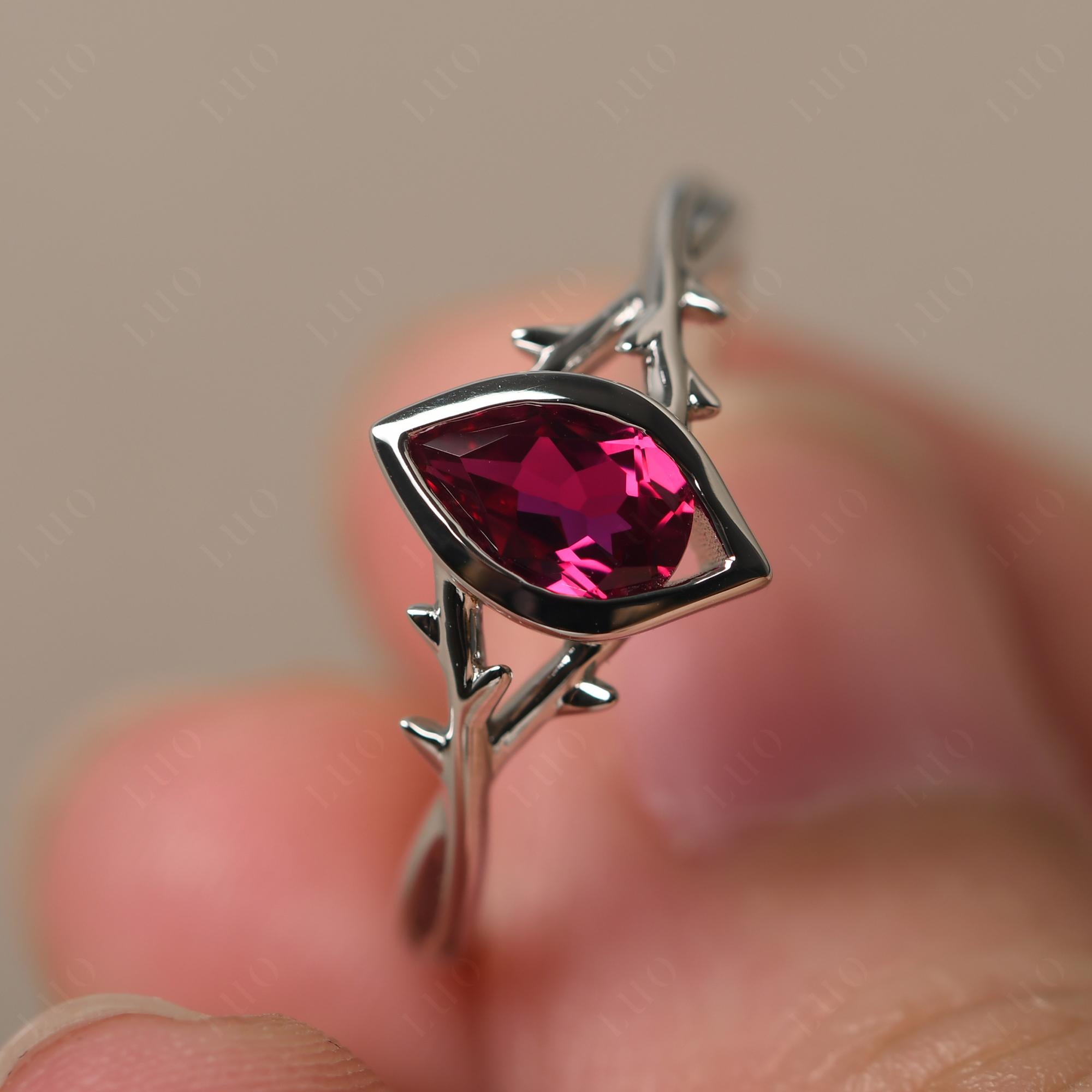 Ruby Twig Ring - LUO Jewelry 