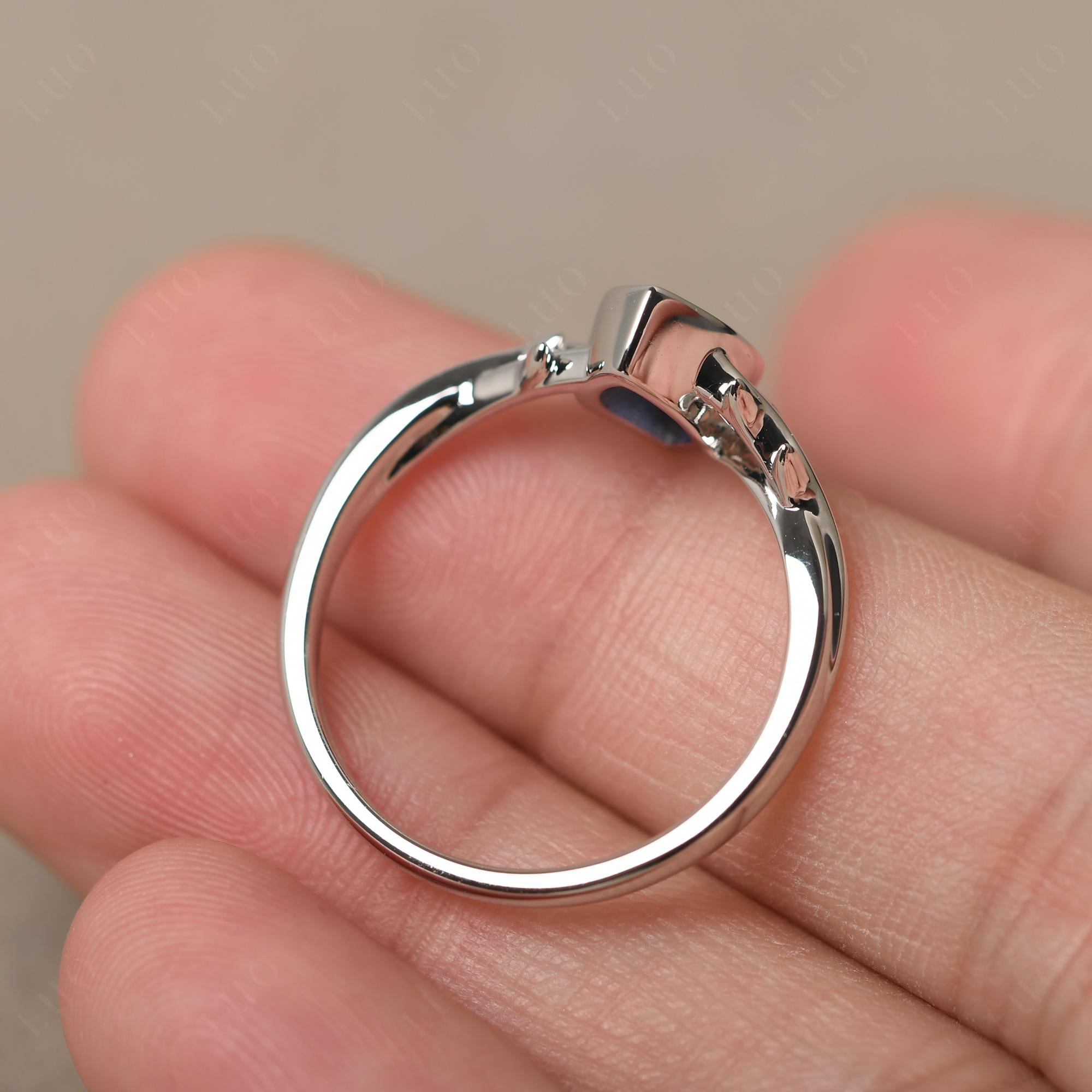 Sapphire Twig Bezel Set Ring - LUO Jewelry 