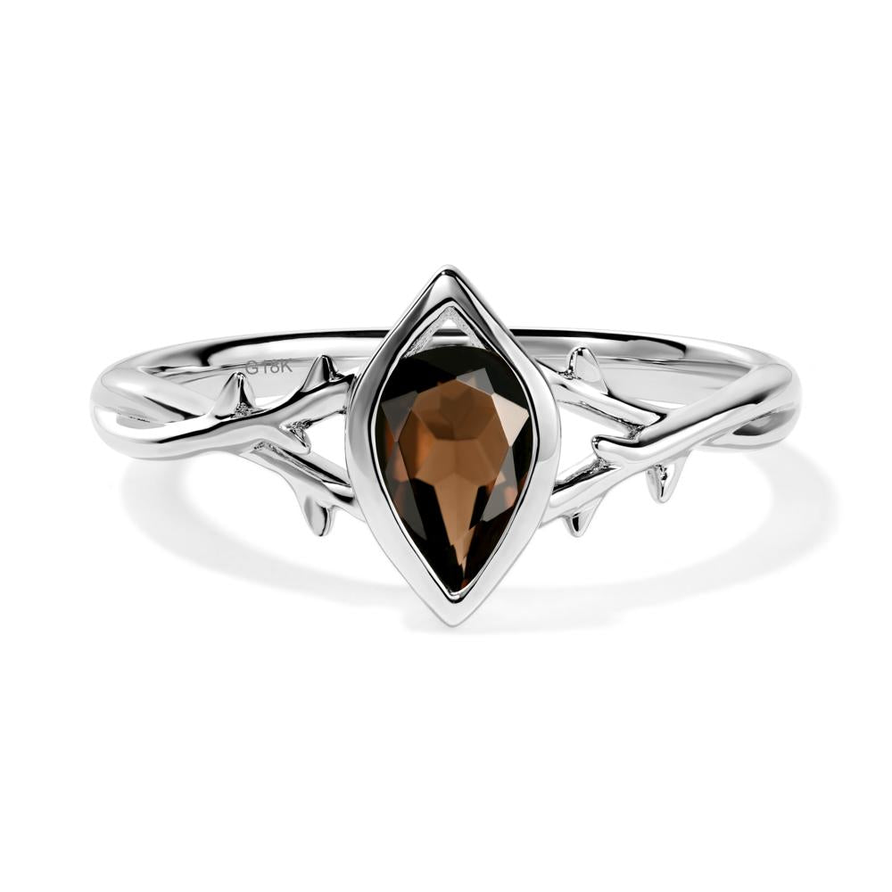 Smoky Quartz Twig Ring - LUO Jewelry #metal_18k white gold