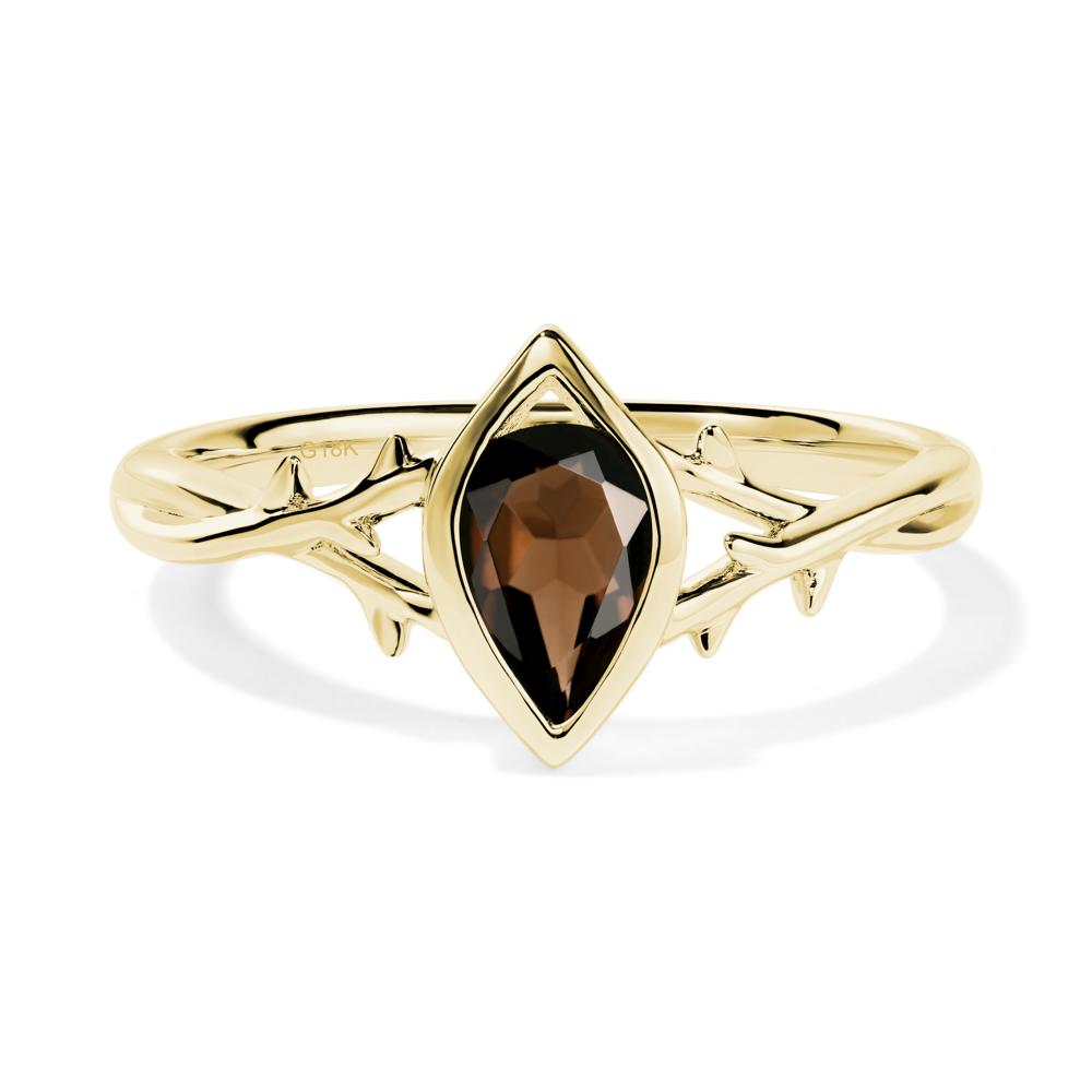 Smoky Quartz Twig Ring - LUO Jewelry #metal_18k yellow gold