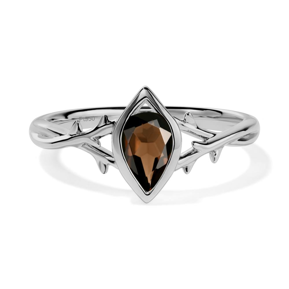 Smoky Quartz Twig Ring - LUO Jewelry #metal_platinum