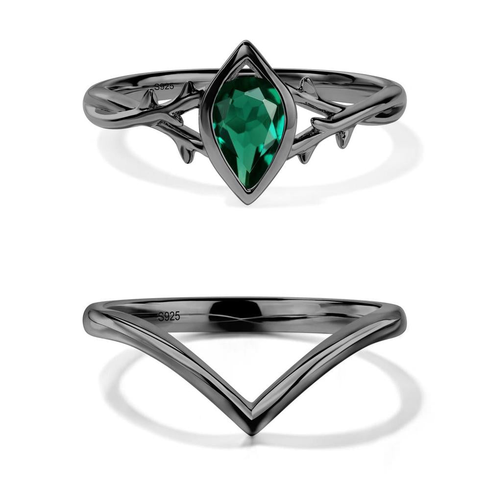 Emerald Twig Bezel Set Ring - LUO Jewelry #metal_xxxxx