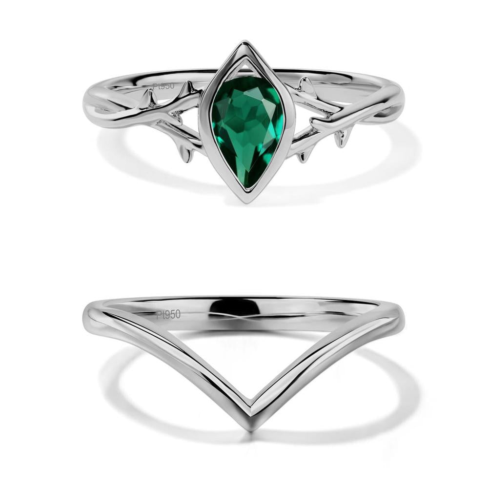 Emerald Twig Bezel Set Ring - LUO Jewelry #metal_xxxxx