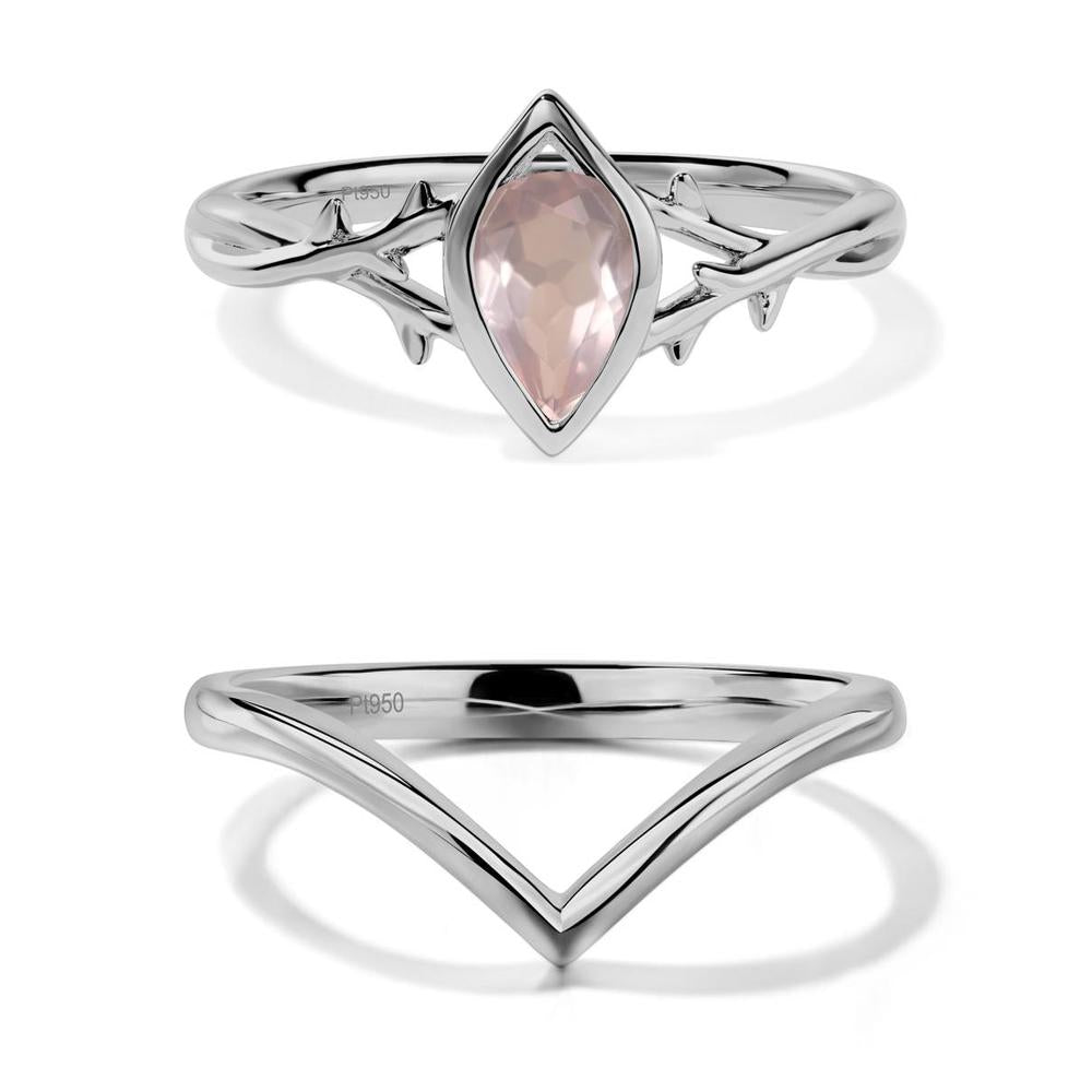 Rose Quartz Twig Bezel Set Ring - LUO Jewelry #metal_xxxxx