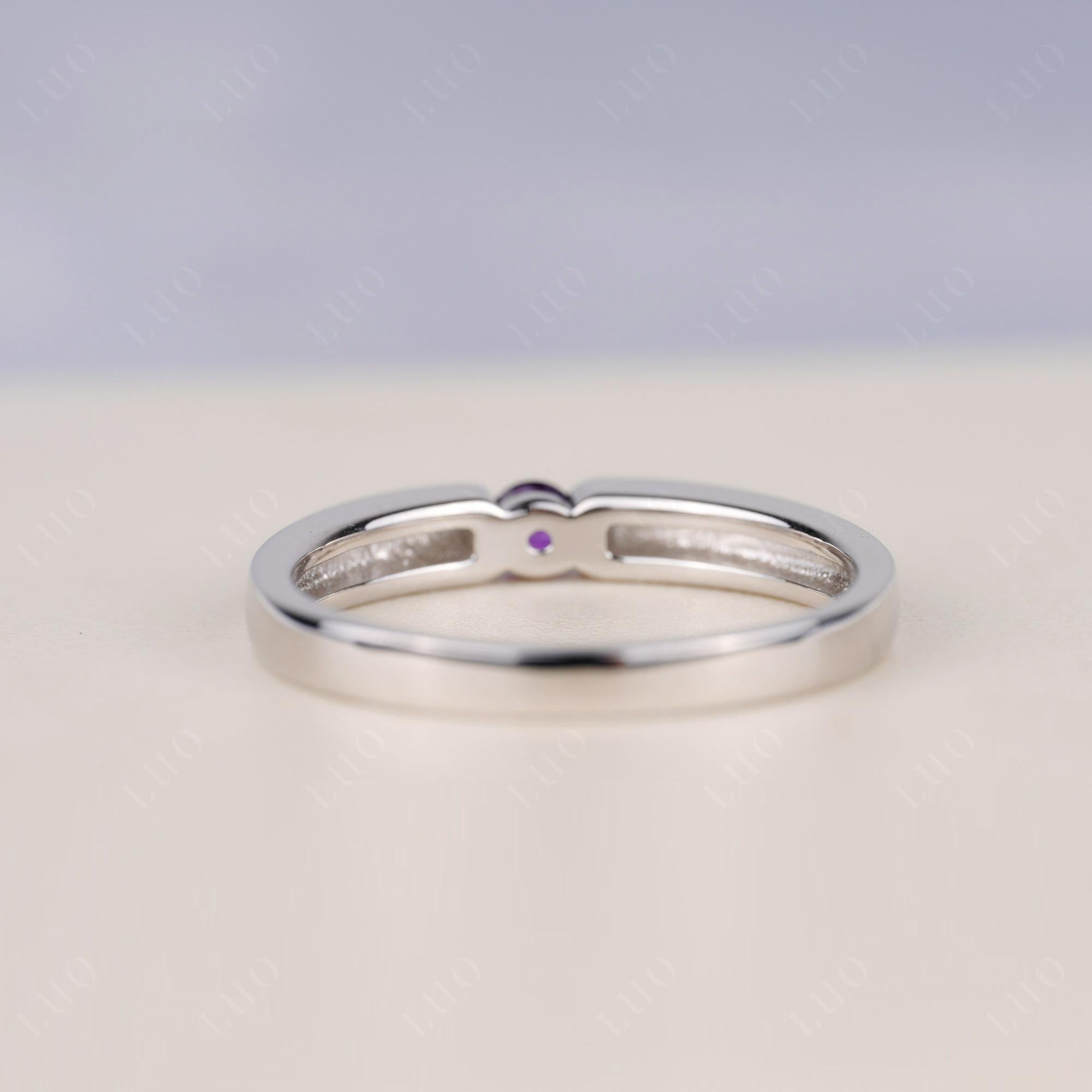 Amethyst Solitaire Band Ring - LUO Jewelry 