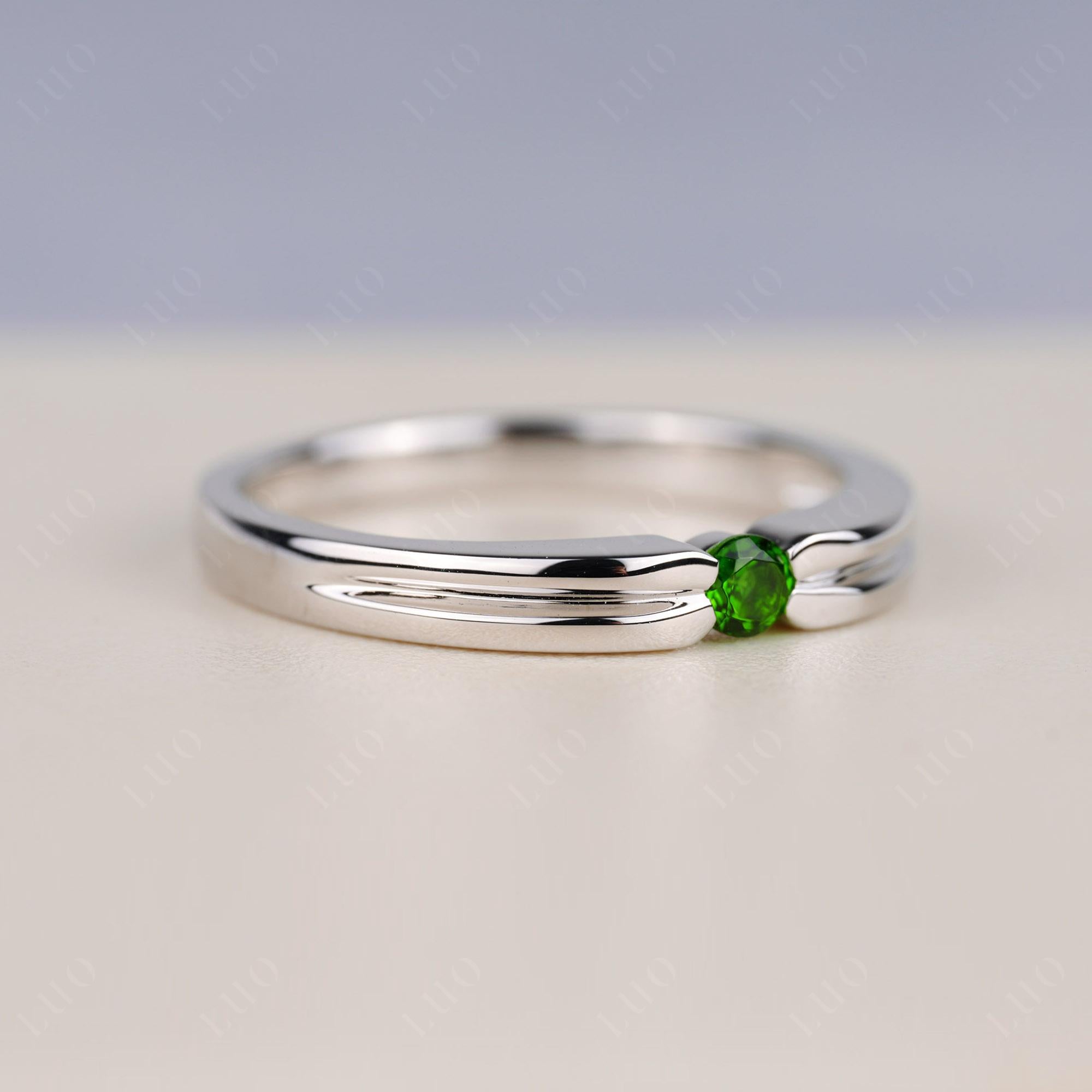 Diopside Solitaire Band Ring - LUO Jewelry 