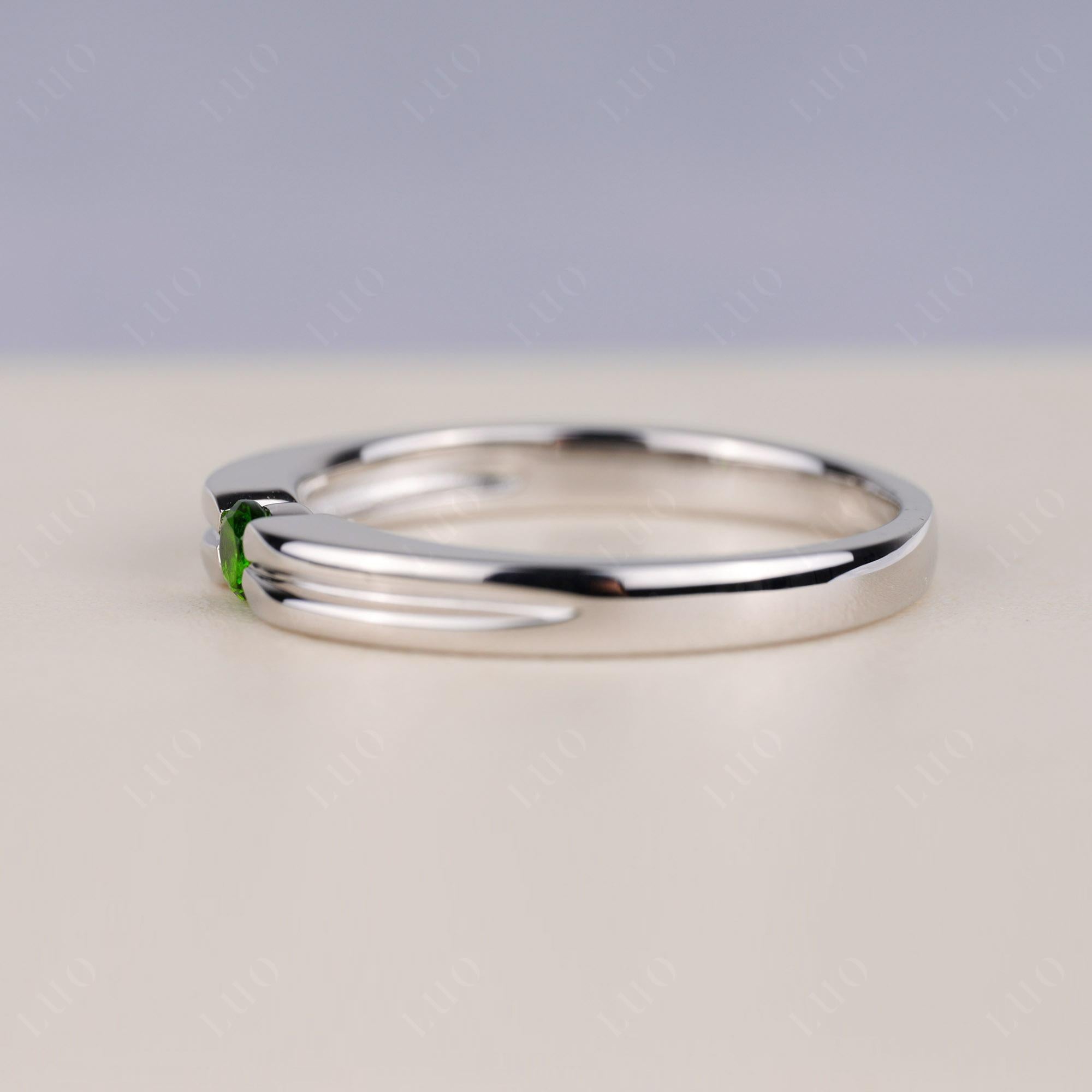 Diopside Solitaire Band Ring - LUO Jewelry 