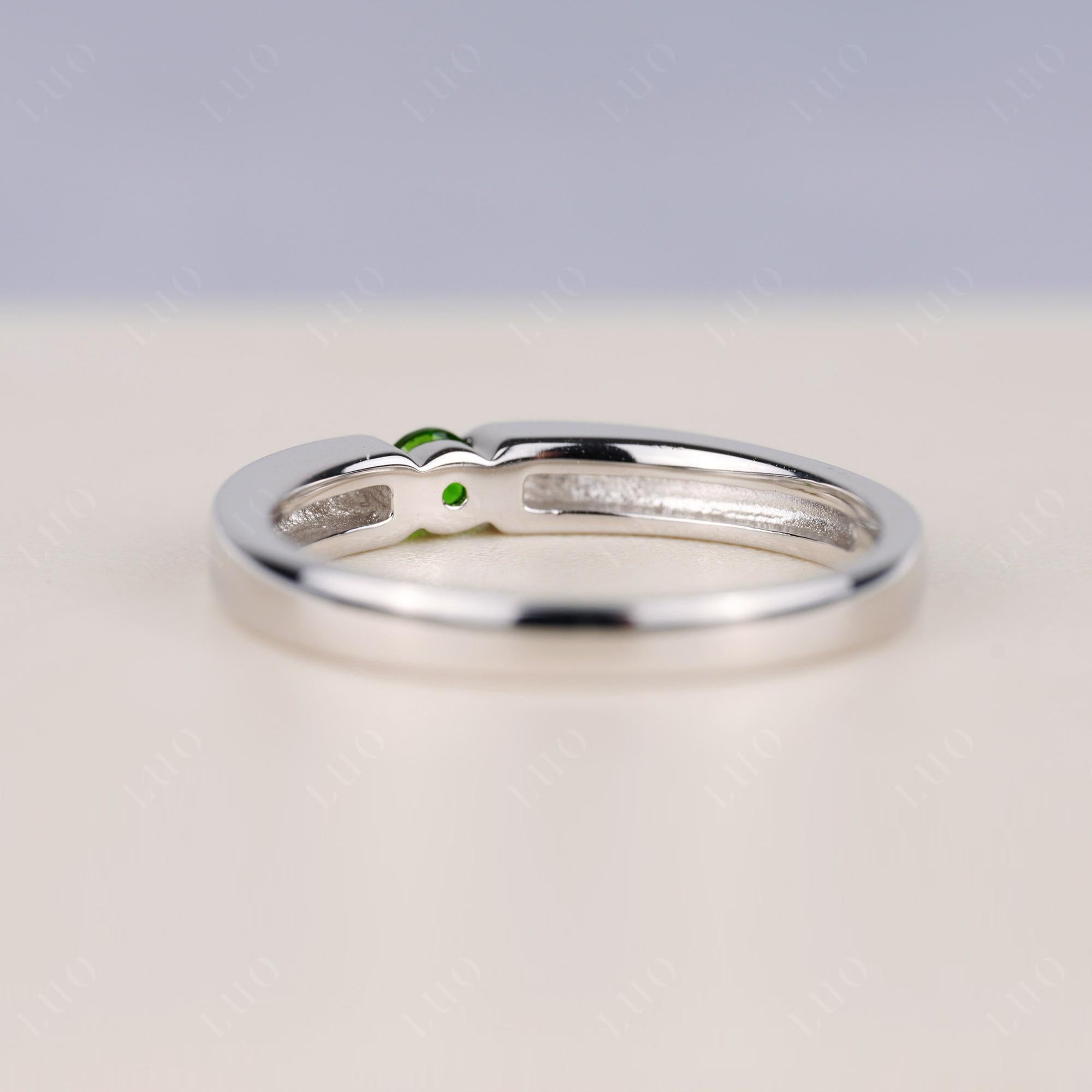 Diopside Solitaire Band Ring - LUO Jewelry 