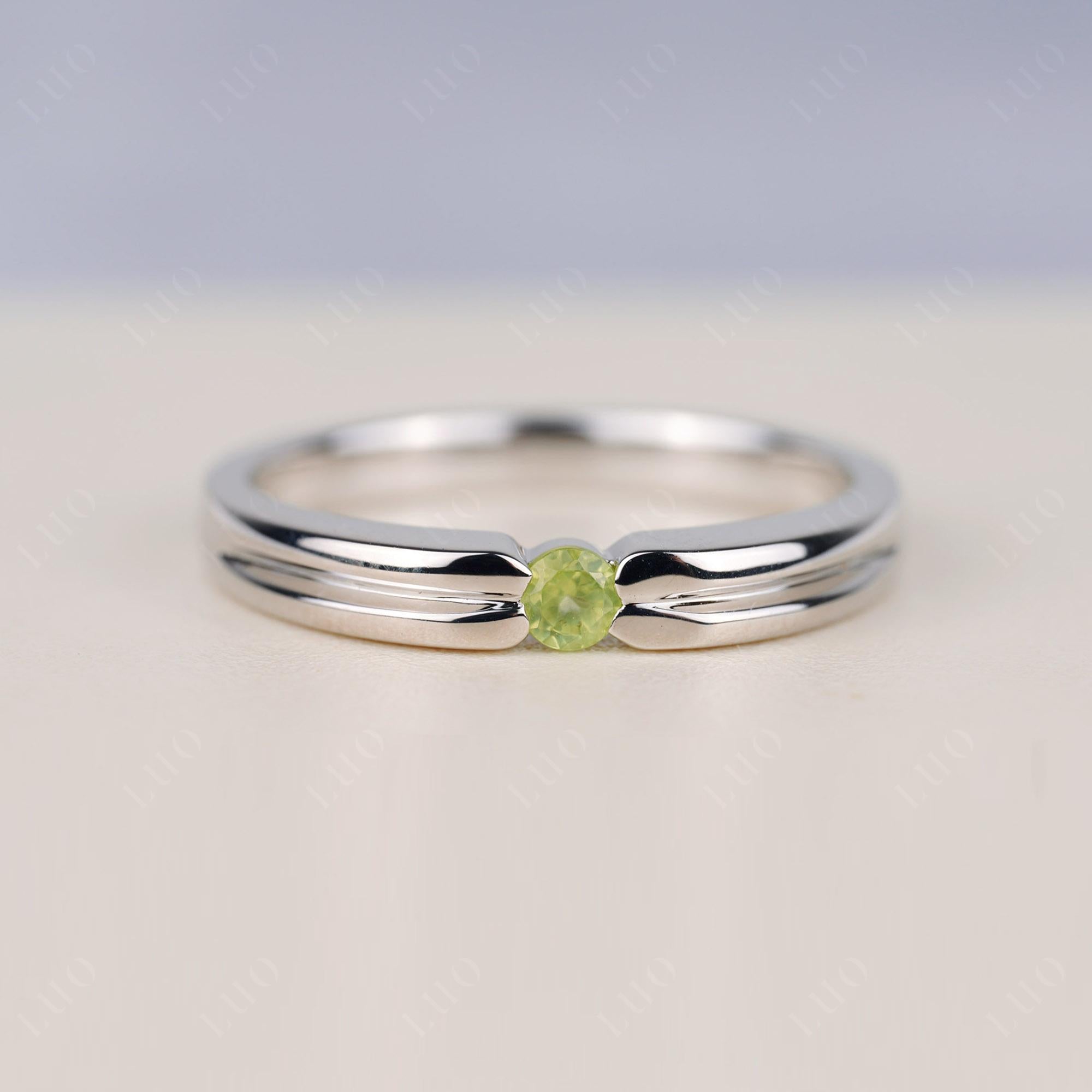 Peridot Solitaire Band Ring - LUO Jewelry 