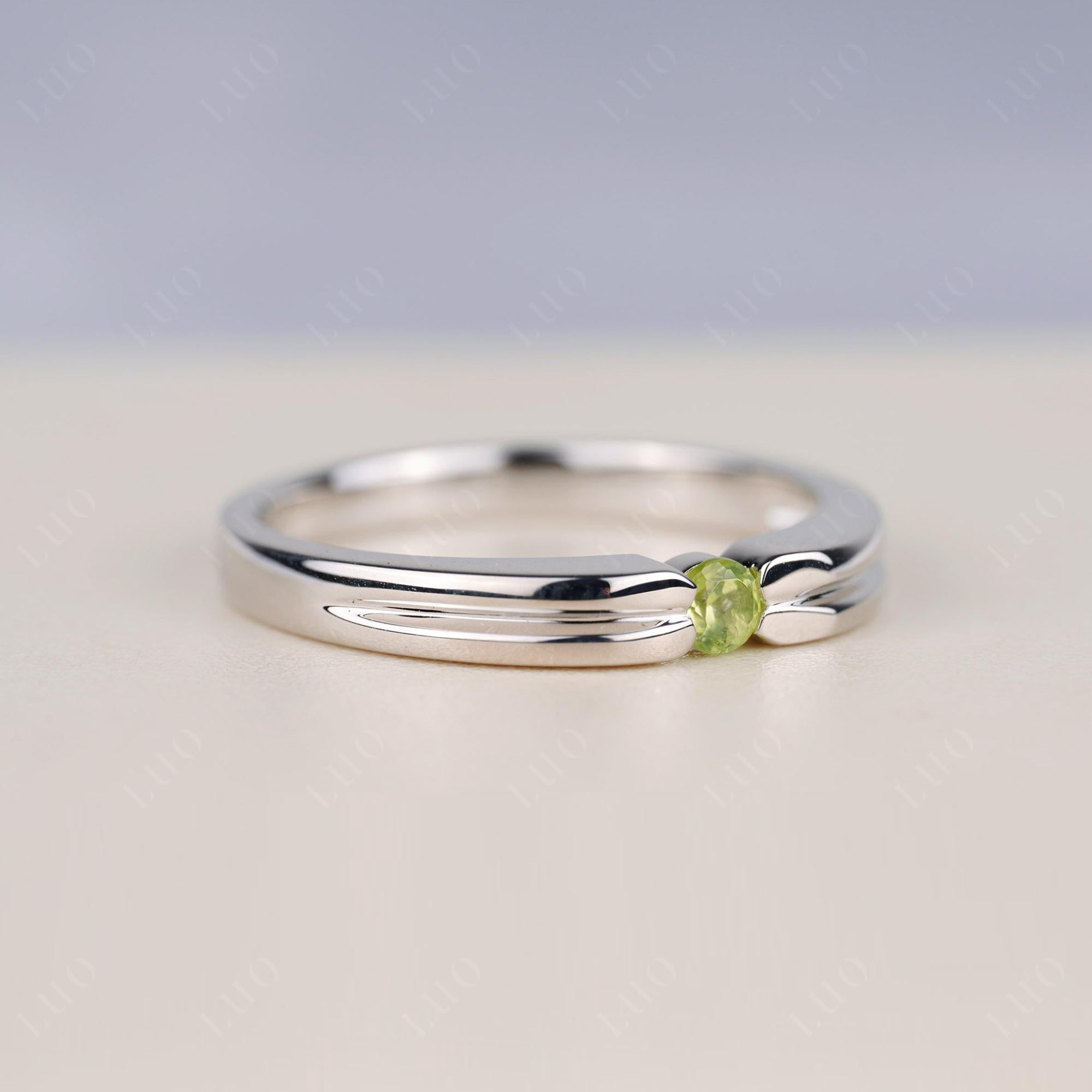 Peridot Solitaire Band Ring - LUO Jewelry 