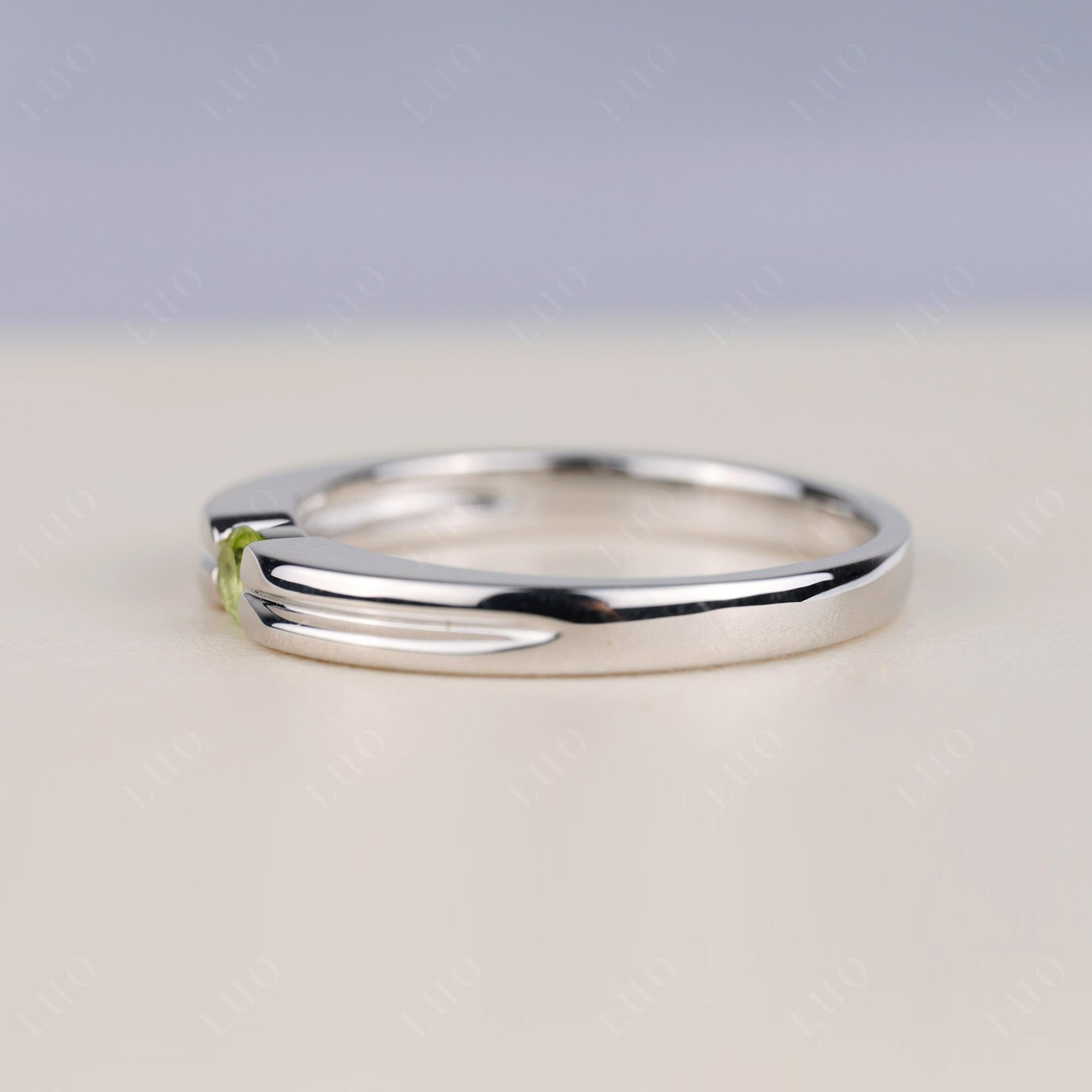 Peridot Solitaire Band Ring - LUO Jewelry 