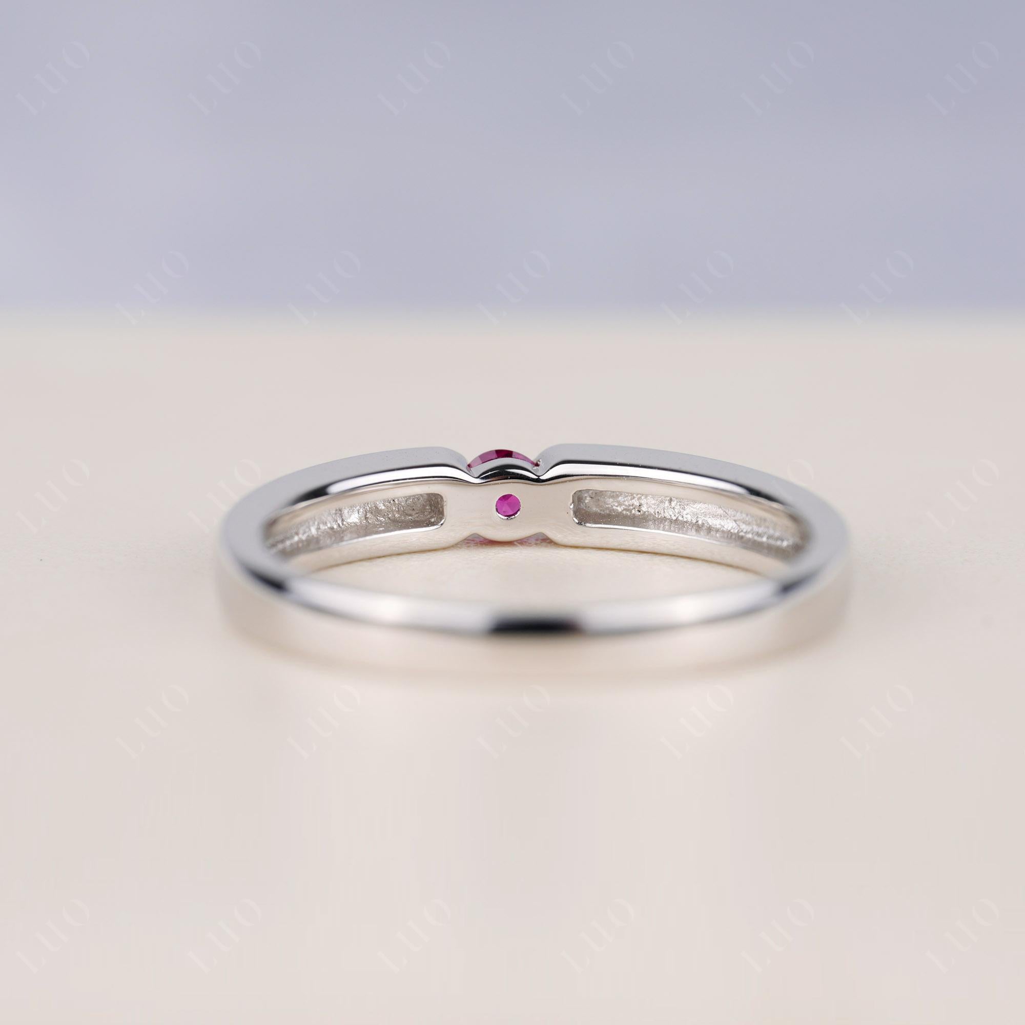 Ruby Solitaire Band Ring - LUO Jewelry 