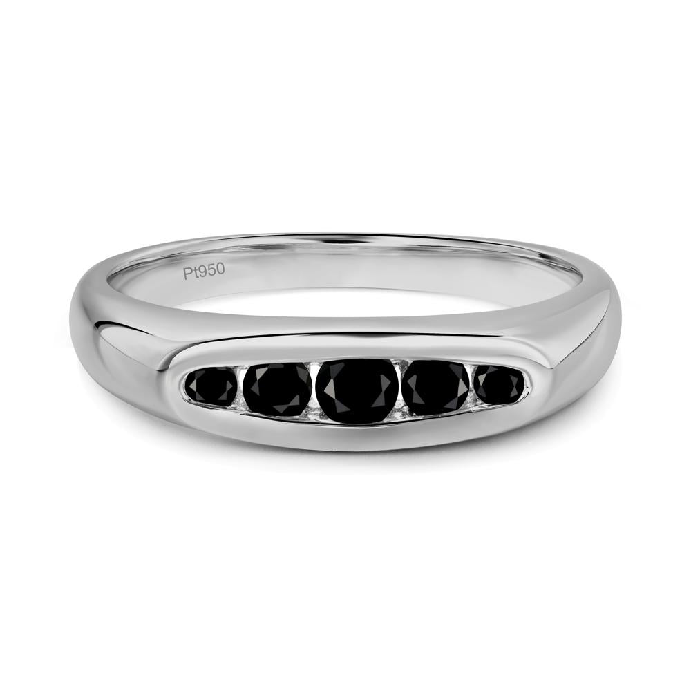 Black Spinel Channel Set Wedding Band Ring - LUO Jewelry #metal_platinum