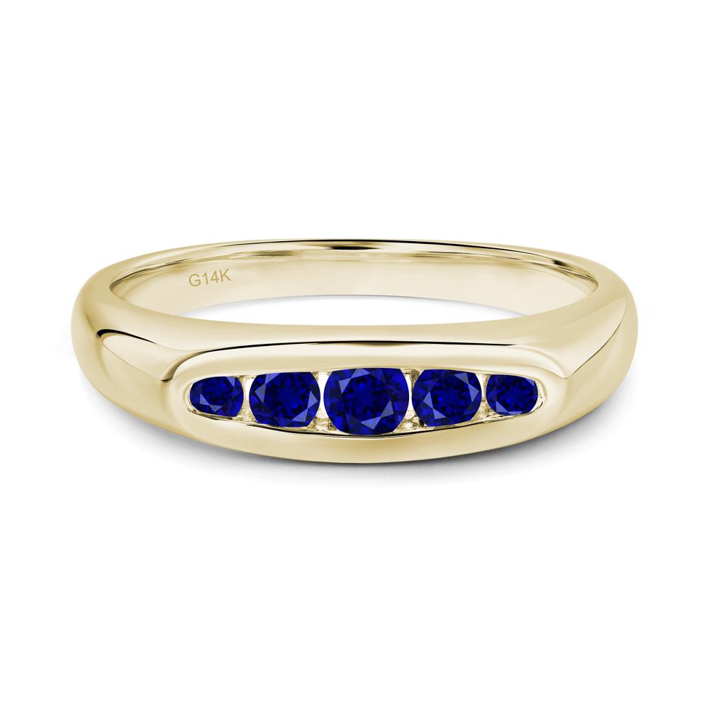 Sleek Sapphire Channel Band Ring - LUO Jewelry #metal_14k yellow gold