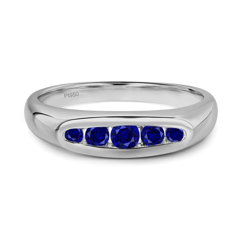 Sleek Sapphire Channel Band Ring - LUO Jewelry #metal_platinum