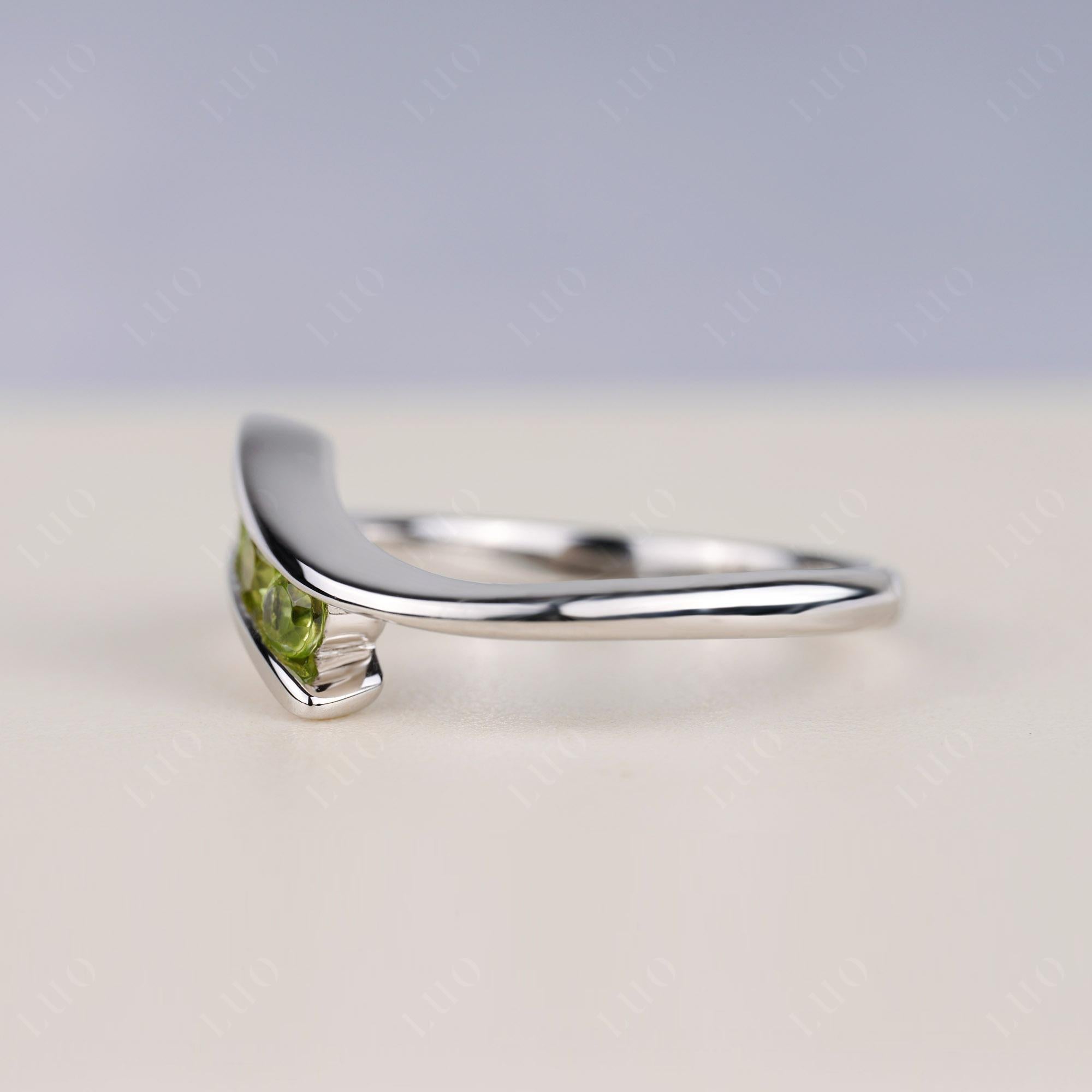 3 Stone Peridot Bypass Ring - LUO Jewelry 