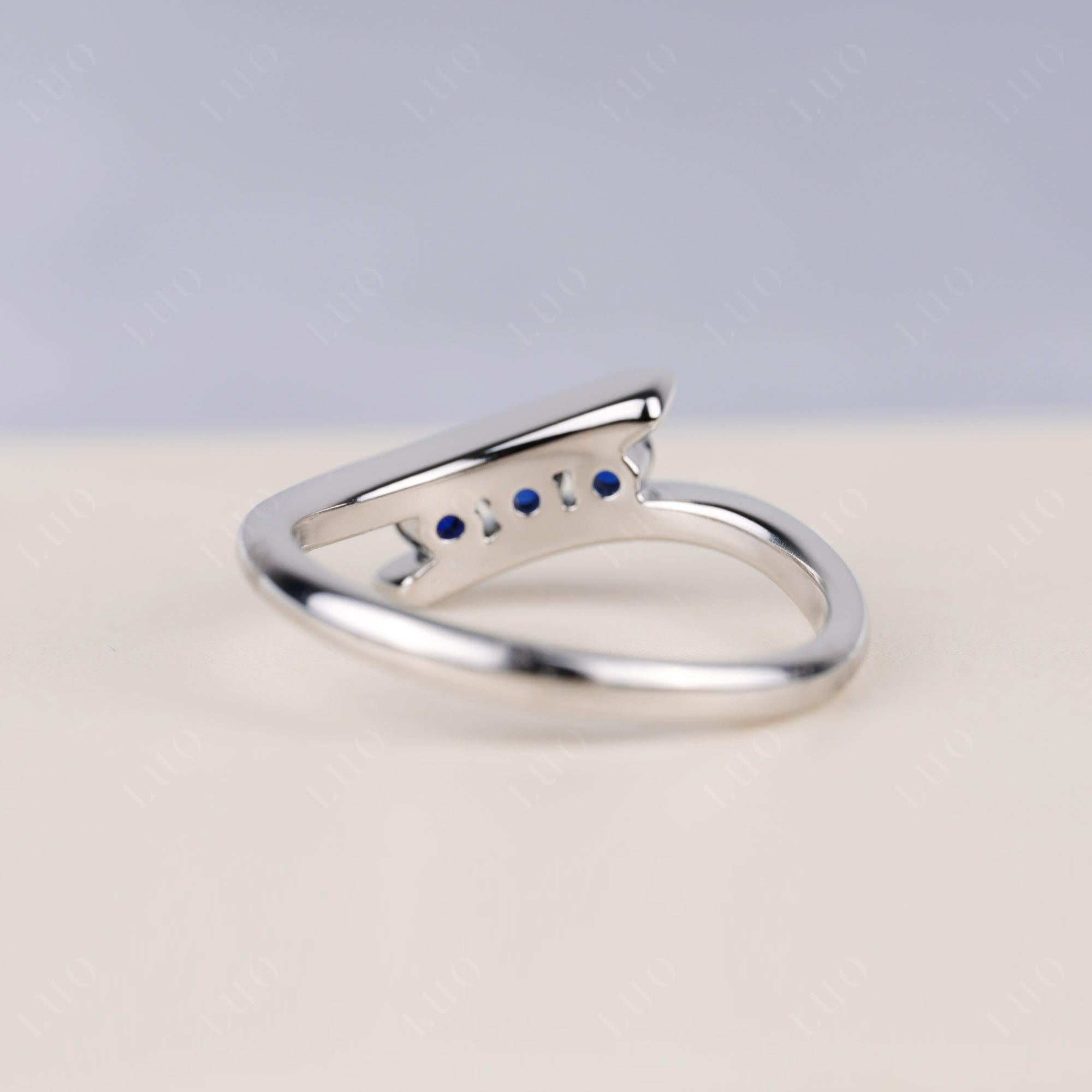 3 Stone Sapphire Bypass Ring - LUO Jewelry 