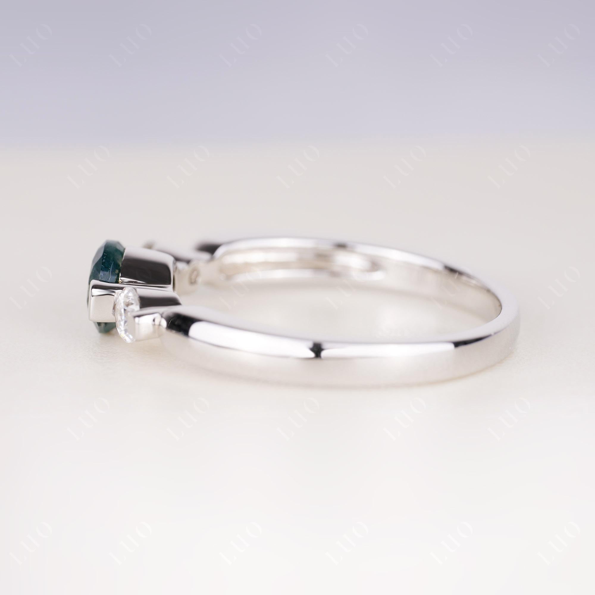 3 Stone Moss Agate Mothers Ring | LUO Jewelry