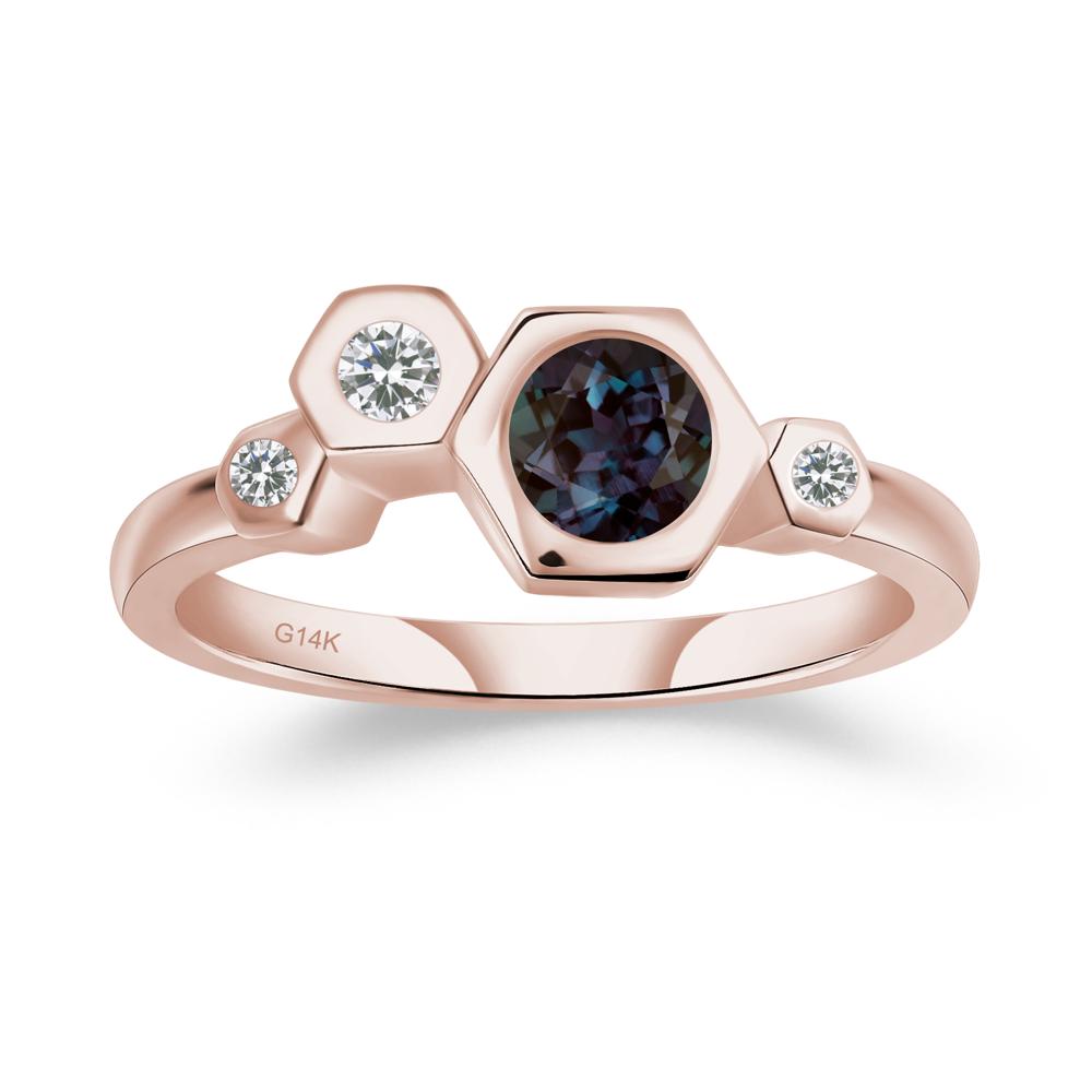 Alexandrite Constellation Engagement Ring - LUO Jewelry #metal_14k rose gold