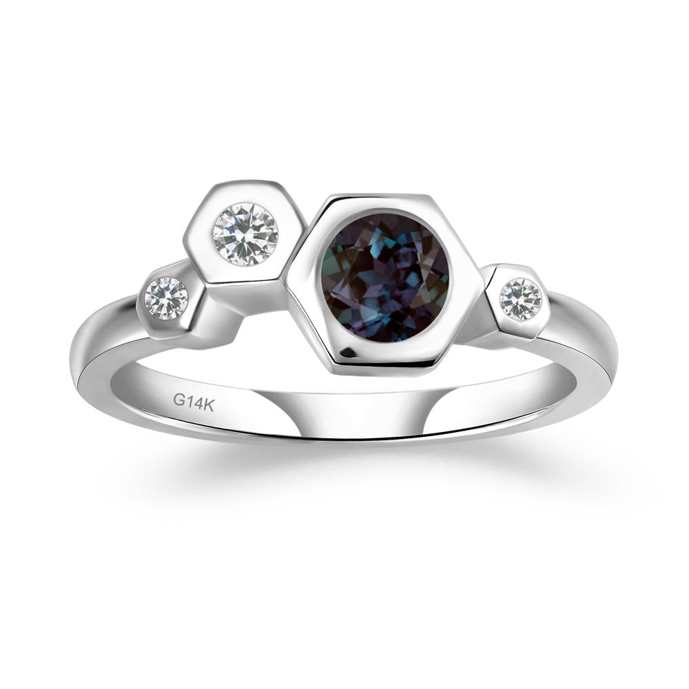 Alexandrite Constellation Engagement Ring - LUO Jewelry #metal_14k white gold