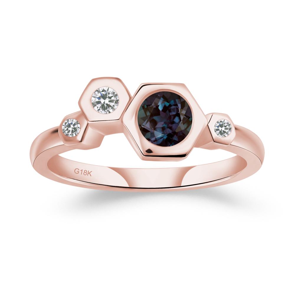 Alexandrite Constellation Engagement Ring - LUO Jewelry #metal_18k rose gold