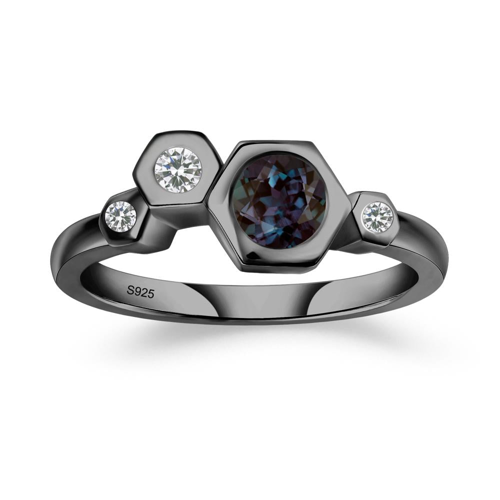 Alexandrite Constellation Engagement Ring - LUO Jewelry #metal_black finish sterling silver