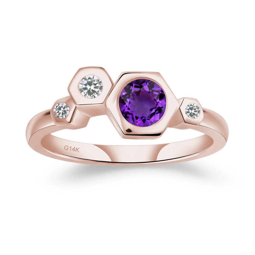 Amethyst Constellation Engagement Ring - LUO Jewelry #metal_14k rose gold