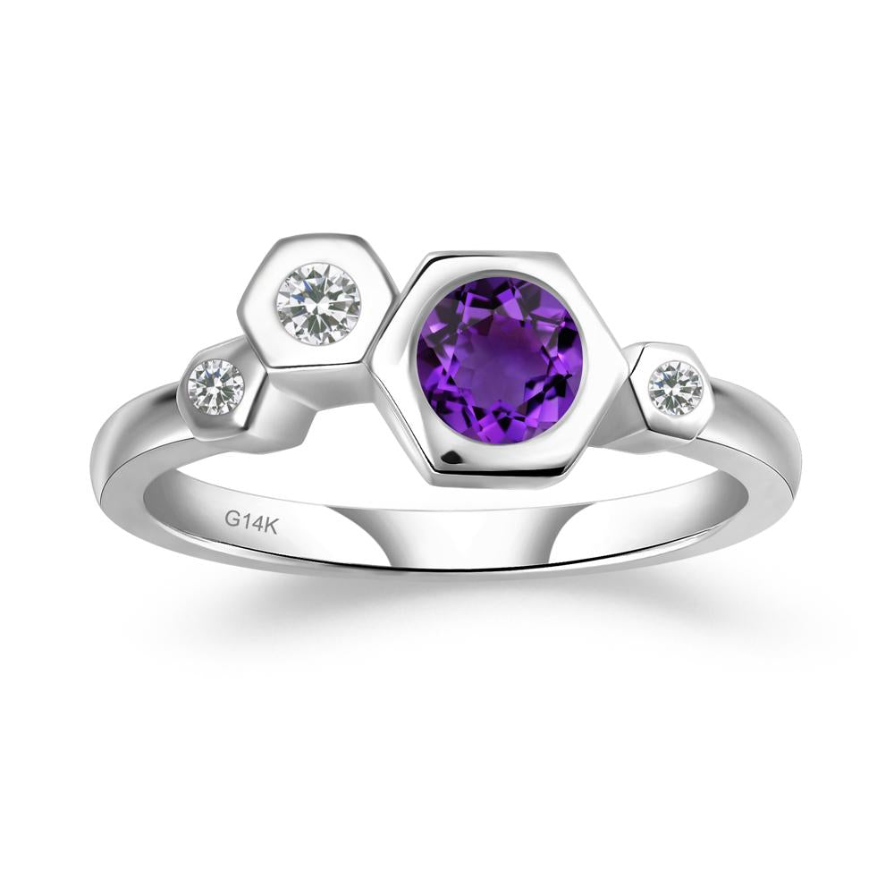 Amethyst Constellation Engagement Ring - LUO Jewelry #metal_14k white gold