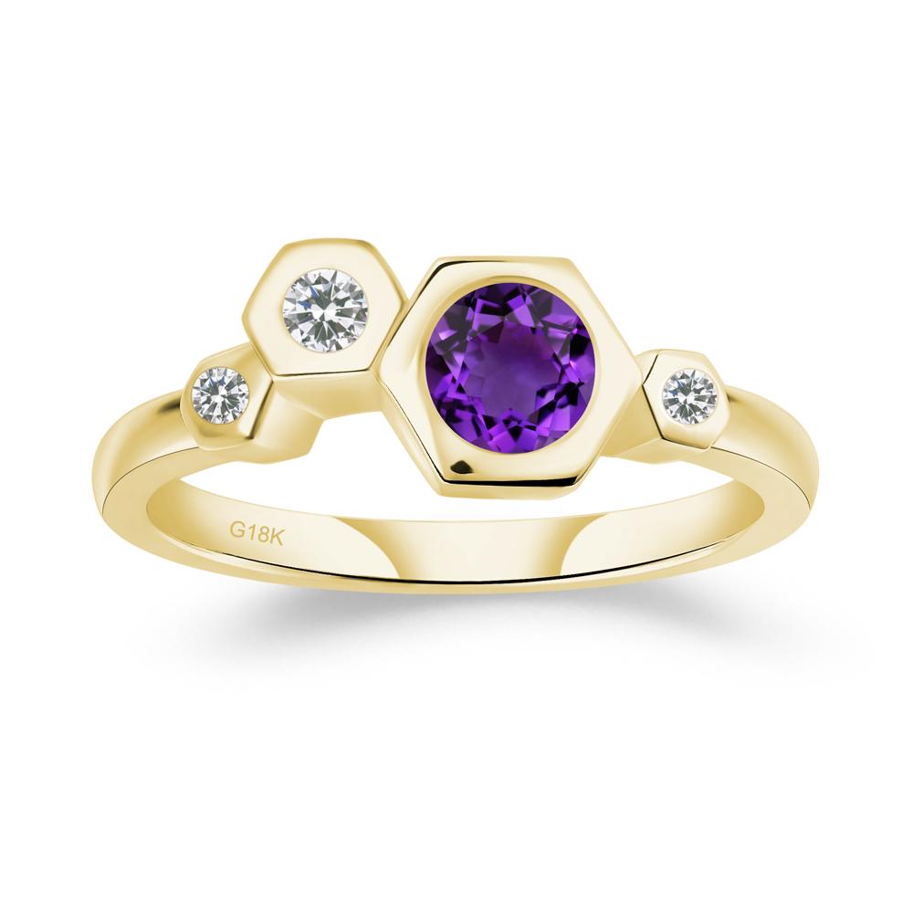 Amethyst Constellation Engagement Ring - LUO Jewelry #metal_18k yellow gold