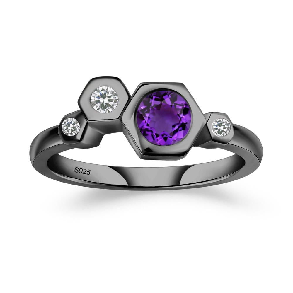 Amethyst Constellation Engagement Ring - LUO Jewelry #metal_black finish sterling silver