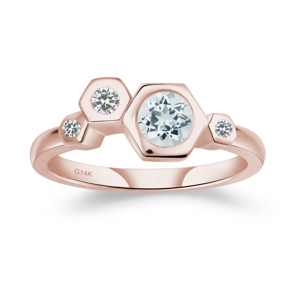 Unique Aquamarine Constellation Ring - LUO Jewelry #metal_14k rose gold