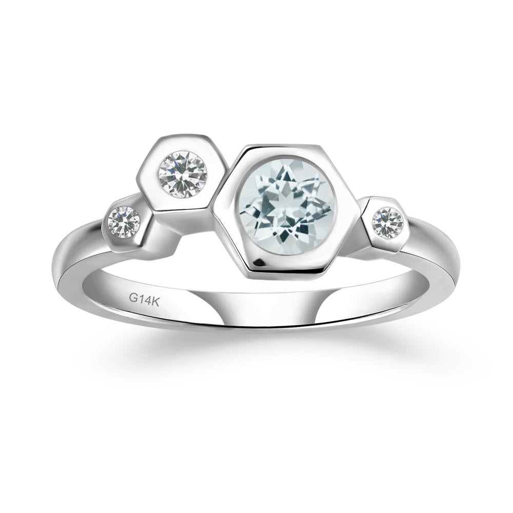 Unique Aquamarine Constellation Ring - LUO Jewelry #metal_14k white gold