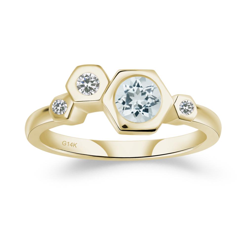 Unique Aquamarine Constellation Ring - LUO Jewelry #metal_14k yellow gold