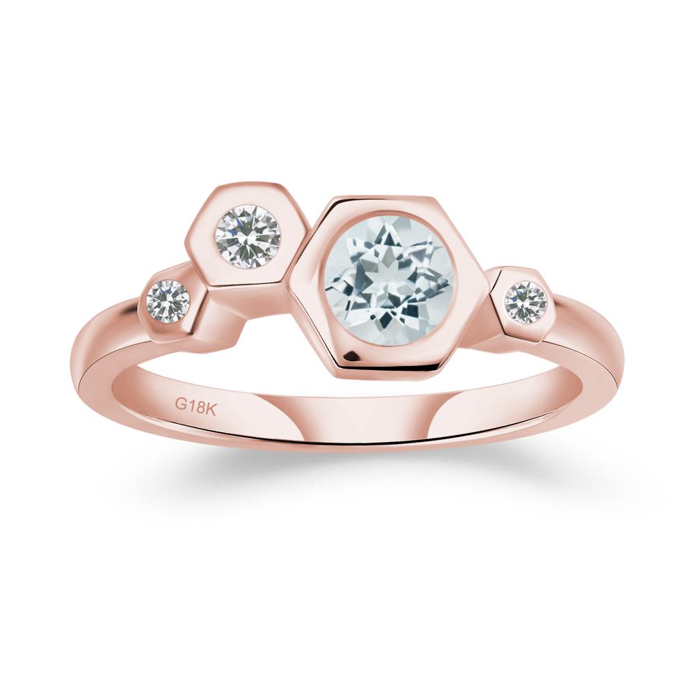 Unique Aquamarine Constellation Ring - LUO Jewelry #metal_18k rose gold