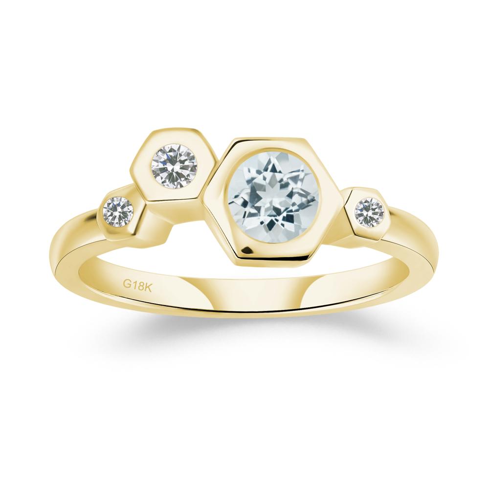 Unique Aquamarine Constellation Ring - LUO Jewelry #metal_18k yellow gold