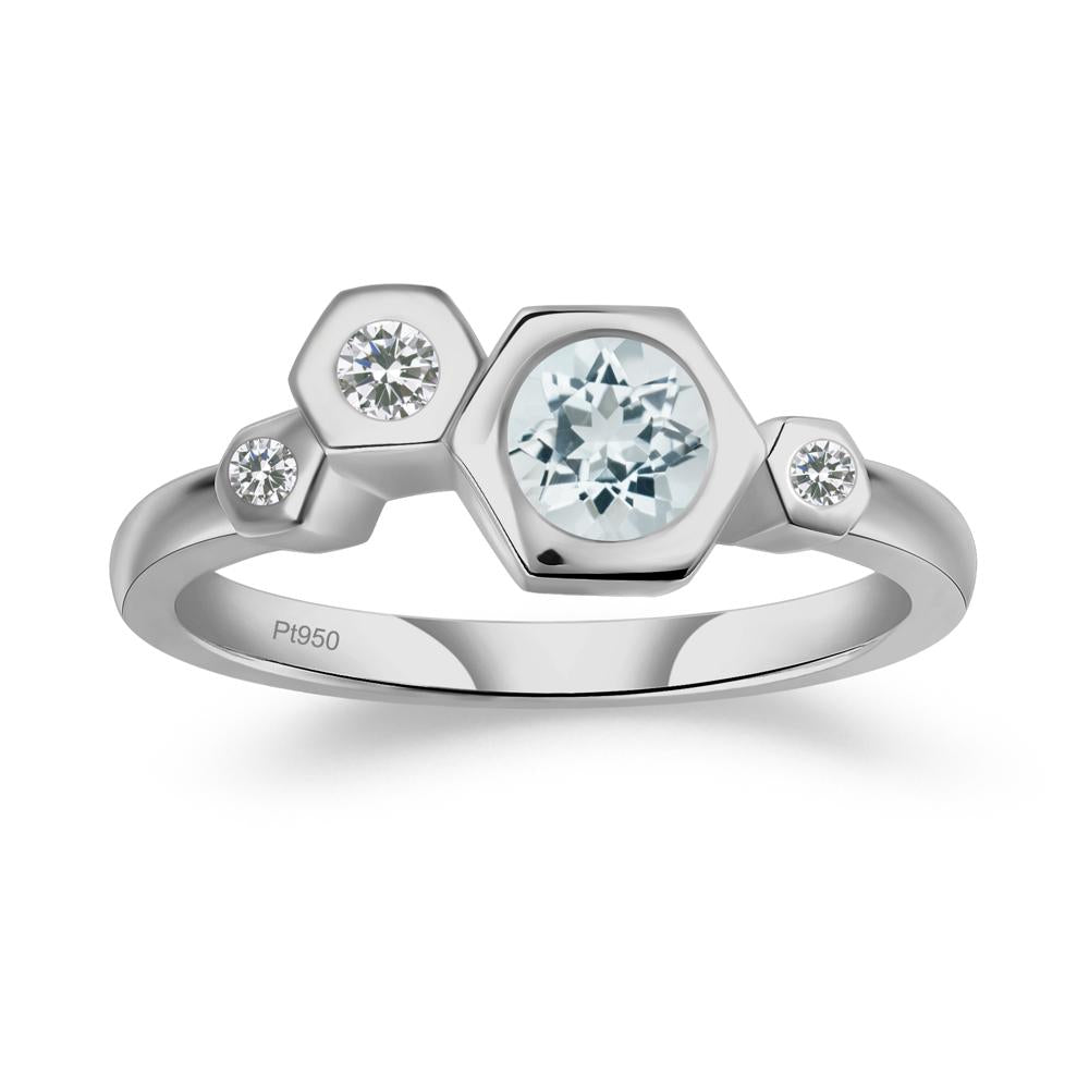 Unique Aquamarine Constellation Ring - LUO Jewelry #metal_platinum