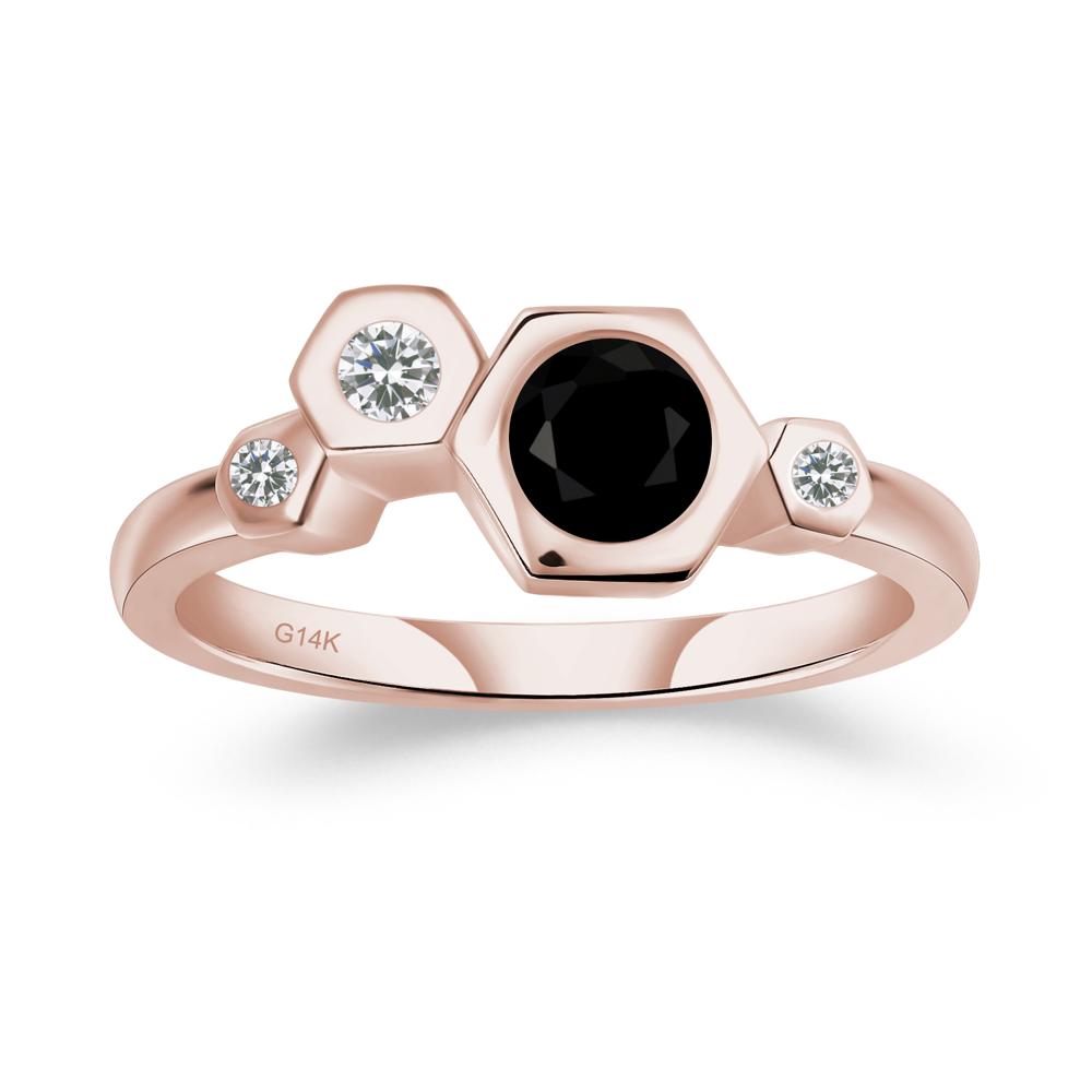 Unique Black Spinel Constellation Ring - LUO Jewelry #metal_14k rose gold