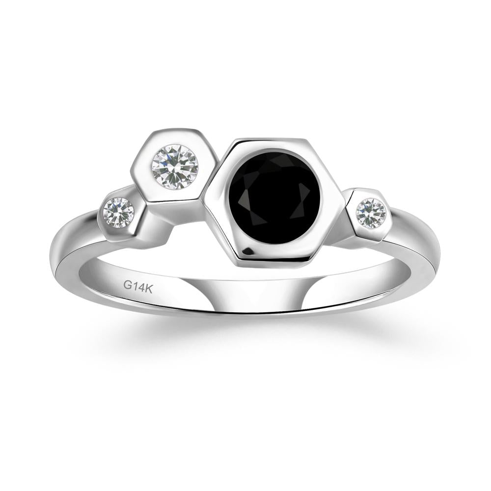 Unique Black Spinel Constellation Ring - LUO Jewelry #metal_14k white gold