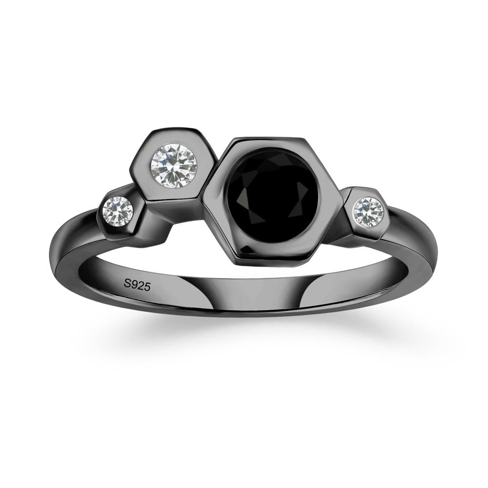 Unique Black Spinel Constellation Ring - LUO Jewelry #metal_black finish sterling silver