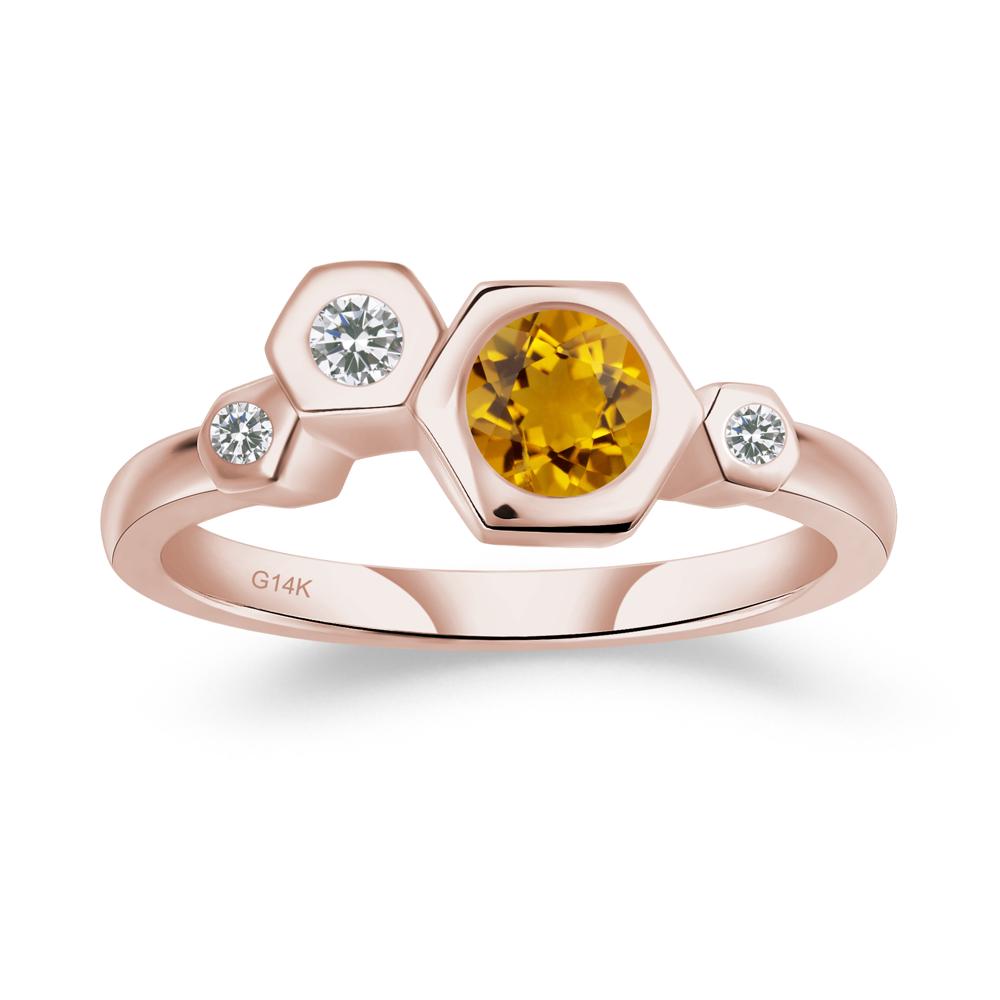 Citrine Constellation Engagement Ring - LUO Jewelry #metal_14k rose gold