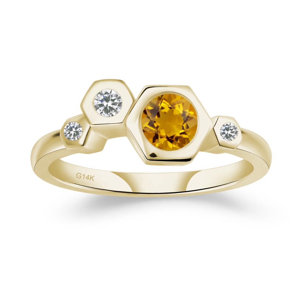 Citrine Constellation Engagement Ring - LUO Jewelry #metal_14k yellow gold